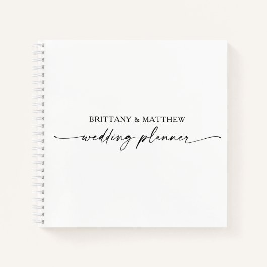 Moderne minimalistische kalligrafie-inktweddenscha notitieboek (Voorkant)