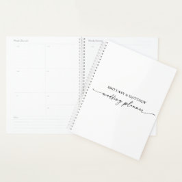 Moderne minimalistische kalligrafie-inktweddenscha planner