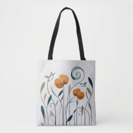 Moderne minimalistische kalligrafie kolibries bloe tote bag