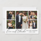 Moderne minimalistische kalligrafie liefde bruilof bedankkaart (Voorkant)