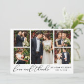 Moderne minimalistische kalligrafie liefde bruilof bedankkaart (Staand voorkant)