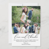 Moderne minimalistische kalligrafie liefde bruilof bedankkaart (Voorkant)