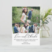 Moderne minimalistische kalligrafie liefde bruilof bedankkaart (Staand voorkant)