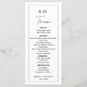 Moderne minimalistische kalligrafie monogram bruil menu (Voorkant)