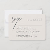 Moderne minimalistische kalligrafie Multi-Event RS RSVP Kaartje (Voorkant)