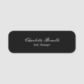 Moderne minimalistische kalligrafie naam zwart naamplaatje (Voorkant)