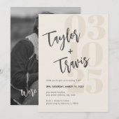 Moderne minimalistische kalligrafie noemt crème fo kaart (Voorkant / Achterkant)