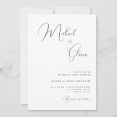 Moderne Minimalistische Kalligrafie QR Code RSVP B Kaart (Voorkant)