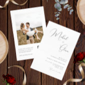 Moderne Minimalistische Kalligrafie QR Code RSVP H Kaart