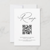 Moderne minimalistische kalligrafie QR Code Wedden RSVP Kaartje (Voorkant)