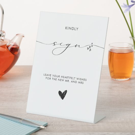 Moderne minimalistische kalligrafie reclamebord met voetstuk (Insitu)