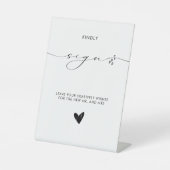 Moderne minimalistische kalligrafie reclamebord met voetstuk (Voorkant)