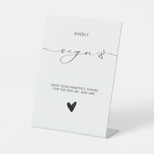 Moderne minimalistische kalligrafie reclamebord met voetstuk (Voorkant)