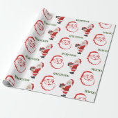 Moderne minimalistische kalligrafie Santa Aangepas Cadeaupapier (Uitgerold)