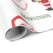 Moderne minimalistische kalligrafie Santa Aangepas Cadeaupapier (Rol Hoek)