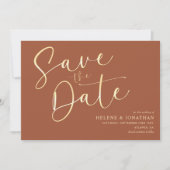 Moderne minimalistische kalligrafie save the date (Voorkant)