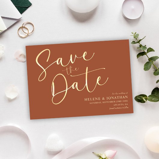 Moderne minimalistische kalligrafie save the date