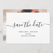 Moderne minimalistische kalligrafie save the date (Voorkant / Achterkant)