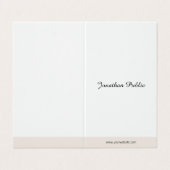Moderne minimalistische kalligrafie script eenvoud visitekaartje (Buitenkant ongevouwen)