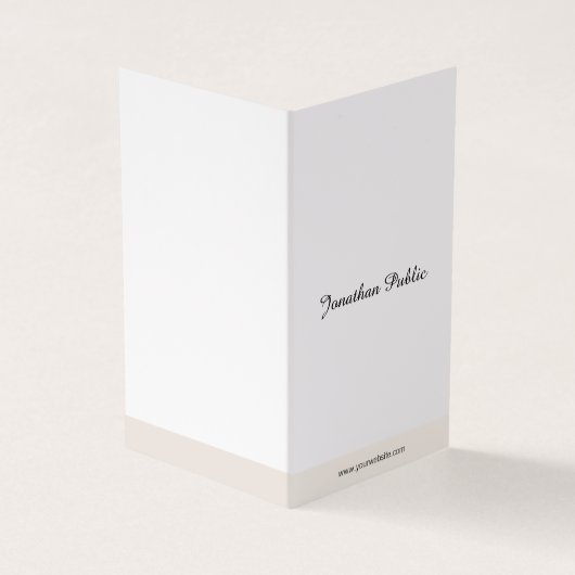 Moderne minimalistische kalligrafie script eenvoud visitekaartje (Buitenkant)