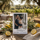 Moderne Minimalistische Kalligrafie Script Foto Br Bedankkaart