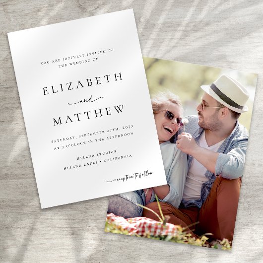 Moderne minimalistische kalligrafie script foto br kaart