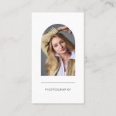 Moderne Minimalistische Kalligrafie Script  Fotogr Visitekaartje (Voorkant)