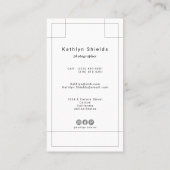Moderne minimalistische kalligrafie script fotogra visitekaartje (Achterkant)