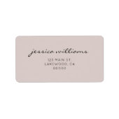 Moderne minimalistische kalligrafie Terugzendadres Etiket (Voorkant)