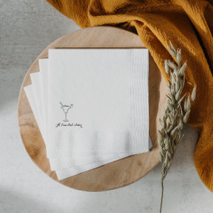 Moderne minimalistische kalligrafie verjaardagsfee servet