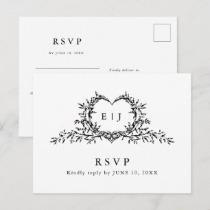 Moderne Minimalistische Kalligrafie Wapenschild mo Briefkaart