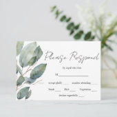 Moderne minimalistische kalligrafie waterverf groe RSVP kaartje (Staand voorkant)