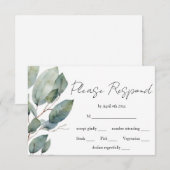 Moderne minimalistische kalligrafie waterverf groe RSVP kaartje (Voorkant / Achterkant)