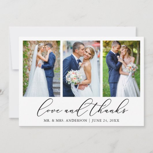 Moderne minimalistische kalligrafie Weddenschap 3 Bedankkaart (Voorkant)