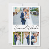 Moderne minimalistische kalligrafie Weddenschap 4  Bedankkaart (Voorkant)