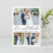 Moderne minimalistische kalligrafie Weddenschap 4  Bedankkaart (Staand voorkant)