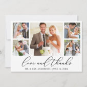 Moderne minimalistische kalligrafie Weddenschap 5 Bedankkaart (Voorkant)