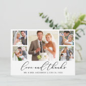 Moderne minimalistische kalligrafie Weddenschap 5 Bedankkaart (Staand voorkant)