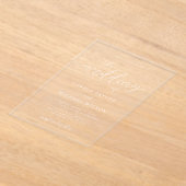 Moderne minimalistische kalligrafie witte bruiloft acryl uitnodigingen (Laagn)