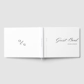 Moderne minimalistische kalligrafie zwart wit brui gastenboek (Volledig)