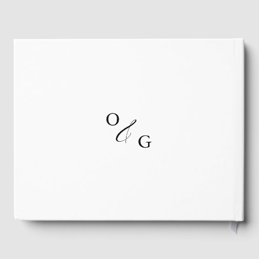 Moderne minimalistische kalligrafie zwart wit brui gastenboek (Achterkant)