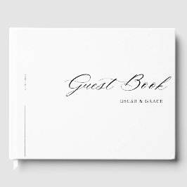 Moderne minimalistische kalligrafie zwart wit brui gastenboek