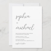 Moderne minimalistische kalligrafie zwart wit brui kaart (Voorkant)