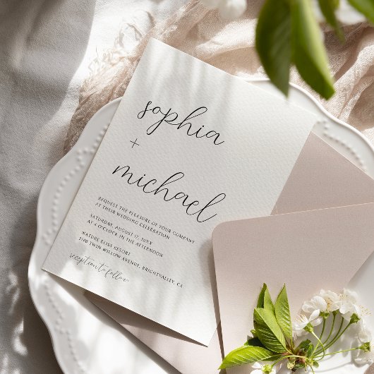 Moderne minimalistische kalligrafie zwart wit brui kaart