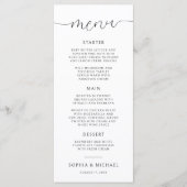 Moderne minimalistische kalligrafie zwart wit brui menu (Voorkant)