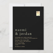 Moderne minimalistische kalligrafie zwarte bruilof kaart (Voorkant)