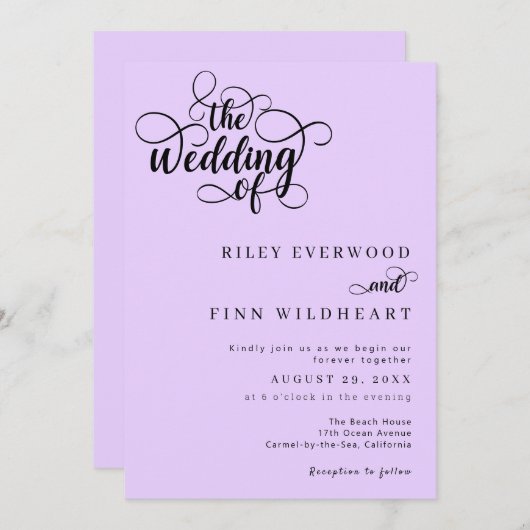 Moderne minimalistische kalligrafiescript kaart (Voorkant / Achterkant)