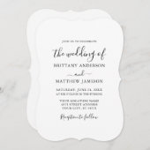 Moderne minimalistische kalligrafiescript kaart (Voorkant / Achterkant)