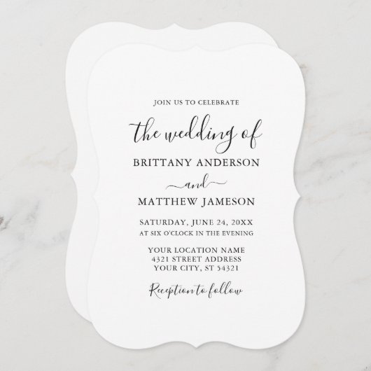 Moderne minimalistische kalligrafiescript kaart (Voorkant / Achterkant)