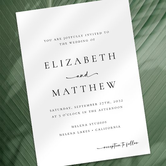 Moderne minimalistische kalligrafiescript kaart